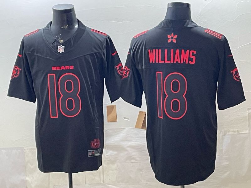 Men 2026 Chicago Bears #18 Williams Black 4th generations Nike Limited NFL Jersey 06